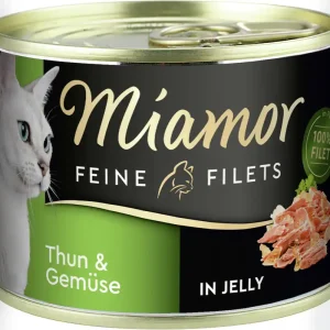 Sparpaket 12 x 185 g Miamor Feine Filets Thun & Gemüse in Jelly Katzen Nassfutter Jetzt Kaufen